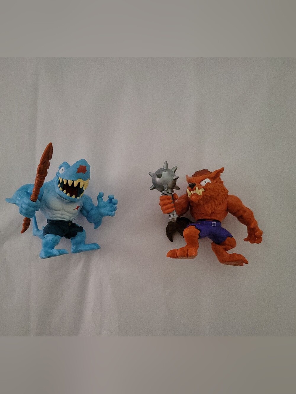 Blue Shark and Orange Werewolf Action Figures - Kids Toys